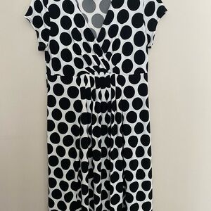Motherhood Maternity Black and White Wrap Midi Dress